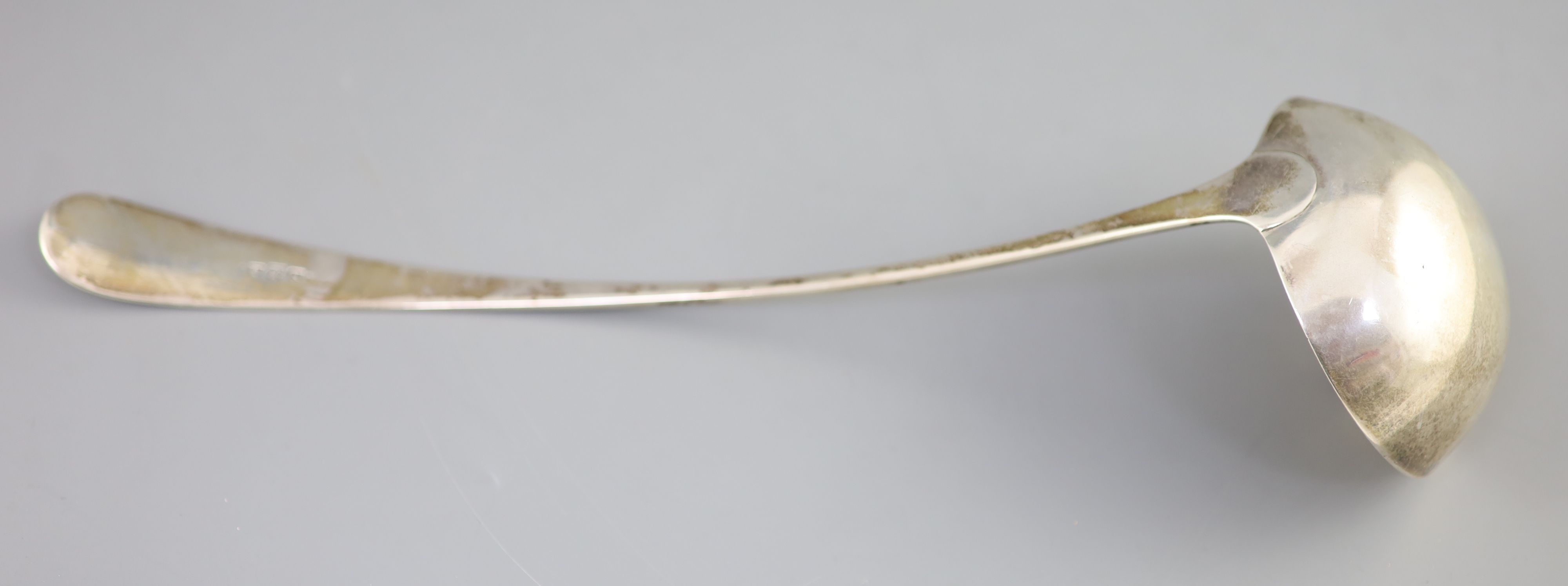 A late 18th/early 19th century Scottish provincial silver Old English pattern soup ladle, possibly by Nathaniel Gillert, Aberdeen?,